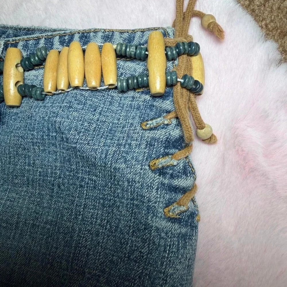 Y2K Mudd Beaded Denim Mini Skirt 🤎